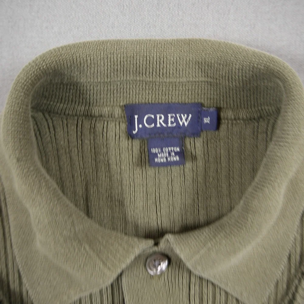 Vintage J.Crew Ribbed Knit Long Sleeve Polo Men Polo XL Preppy Y2K University